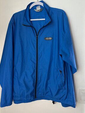 SUGOI Men’s Blue Windbreaker Cycling Jacket Full Zip Pockets No Tag Fits Like XL